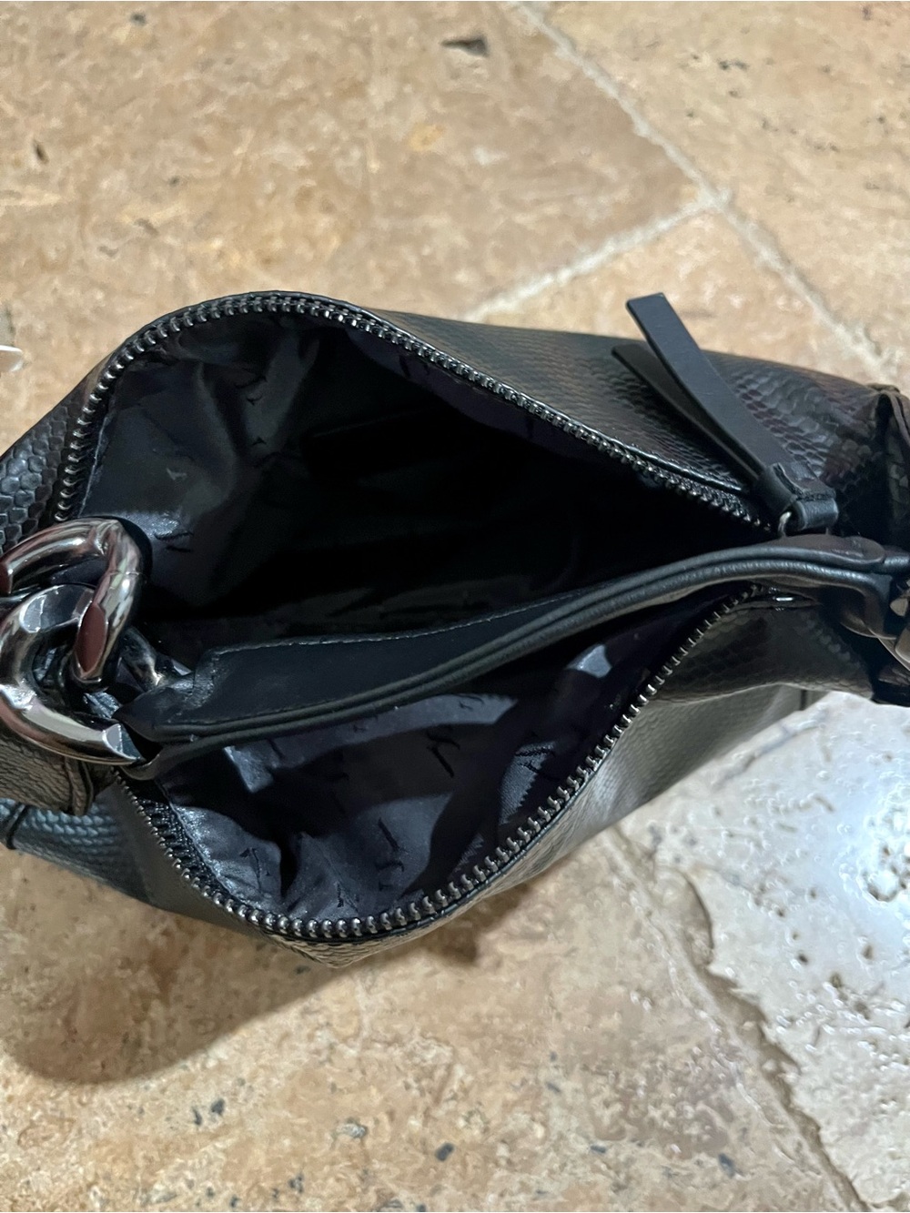 Simply Vera Vera Wang Black Snake Embossed Y2K Shoulder Bag - Picture 6 of 7